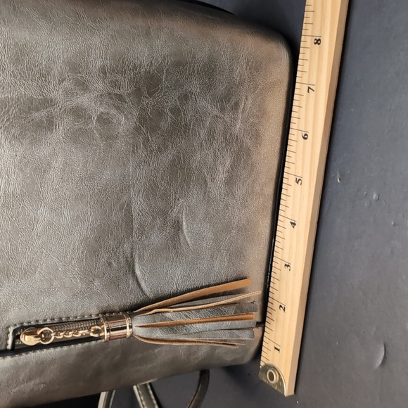 Darlings Metallic Gray Vegan Leather Small Hobo/Crossbody Bag. - Picture 11 of 12